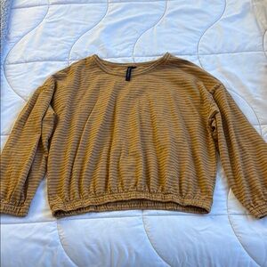 Knot Sisters Mustard Textured Sweatshirt